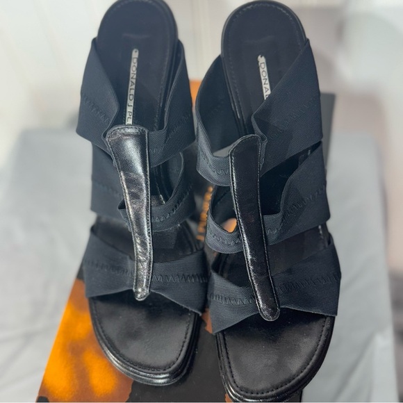 Donald J Pliner Jorry Black Mesh Elastic Heels Size 9.5N with Box & Dust Bag - Picture 4 of 13